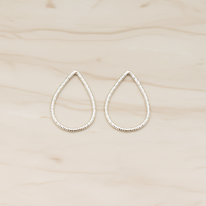 Textured Teardrop Small Link Pendant, 2 Pc on warm marble background (PD.1623-01)