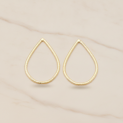 Textured Teardrop Link Pendant, 2 Pc on warm marble background (PD.1623-02)