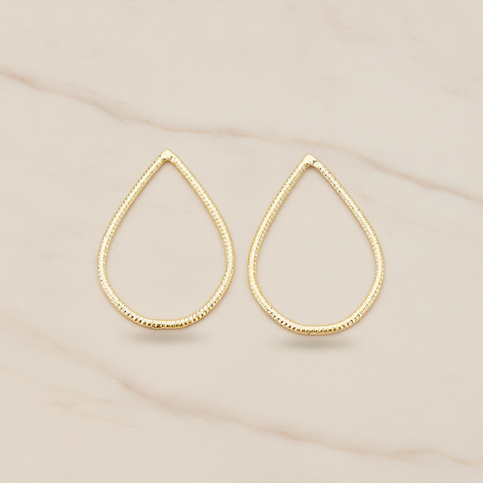 Textured Teardrop Link Pendant, 2 Pc on warm marble background (PD.1623-02)