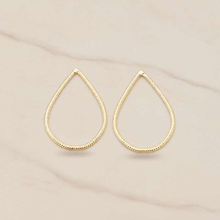 Textured Teardrop Link Pendant, 2 Pc on warm marble background (PD.1623-02)