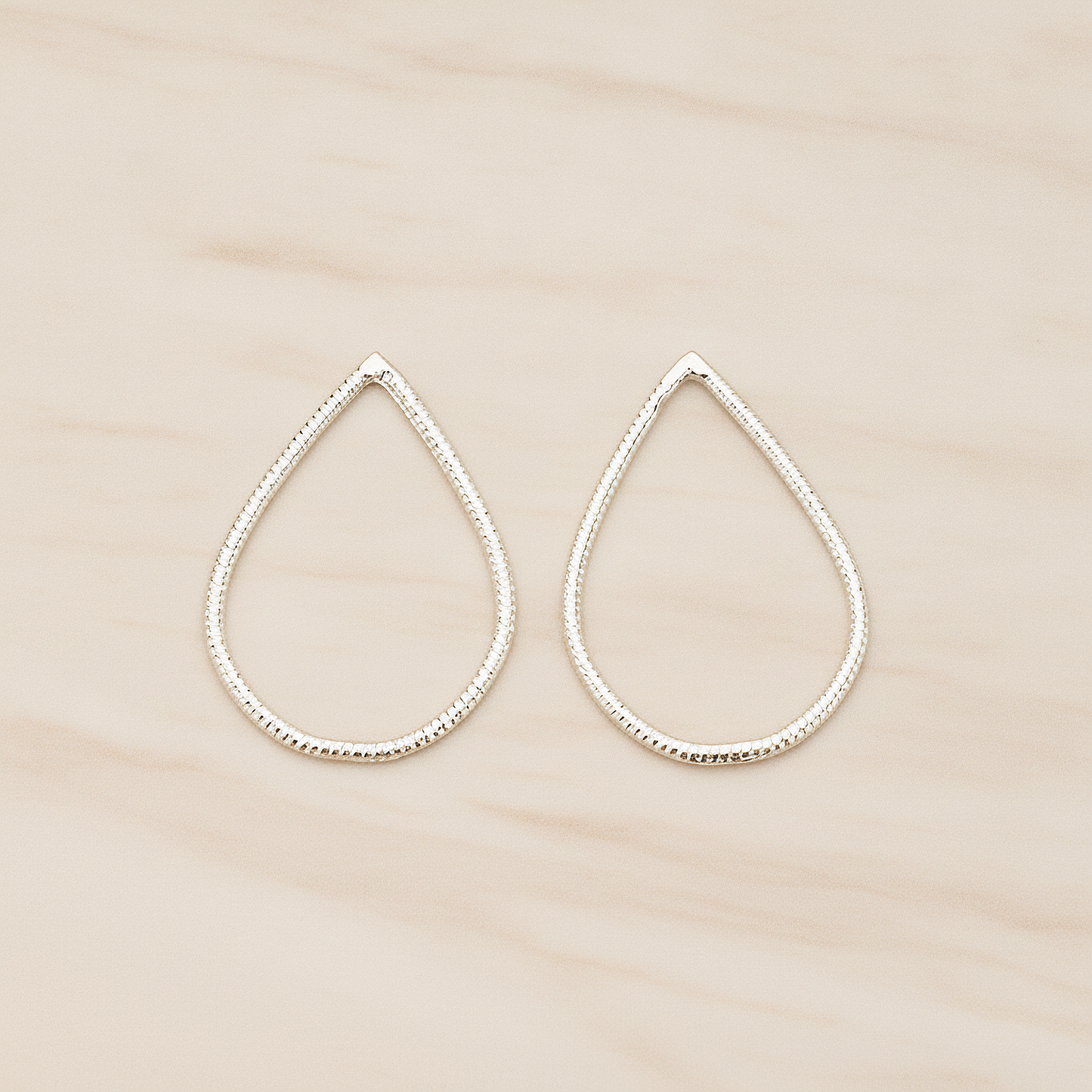 Textured Teardrop Link Pendant, 2 Pc on warm marble background (PD.1623-02)