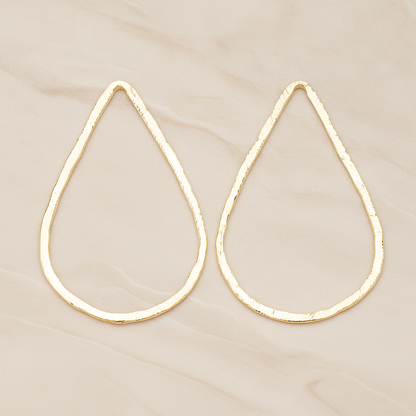 Slash Textured Teardrop X-Large Link Pendant, 2 Pc on warm marble background (PD.1624-04)