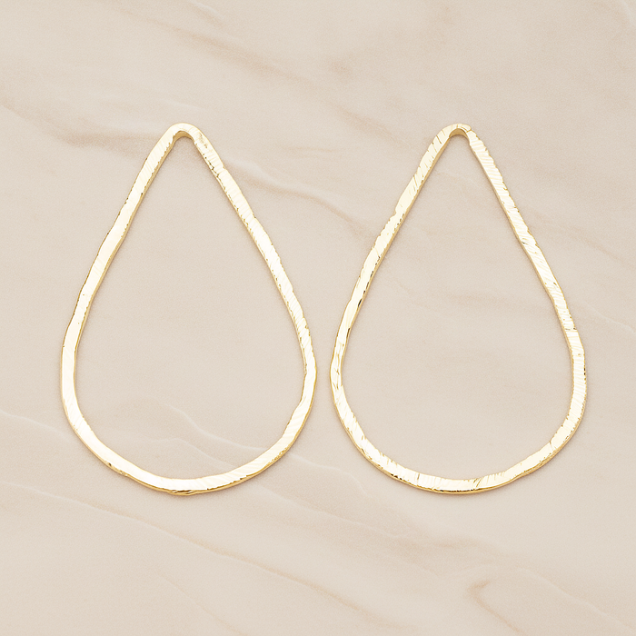 Slash Textured Teardrop X-Large Link Pendant, 2 Pc on warm marble background (PD.1624-04)