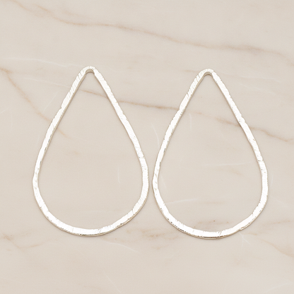 Slash Textured Teardrop X-Large Link Pendant, 2 Pc on warm marble background (PD.1624-04)
