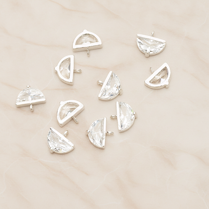 Semicircle Cubic Setting Pendant, 2Pc on warm marble background (PD.1630-03)