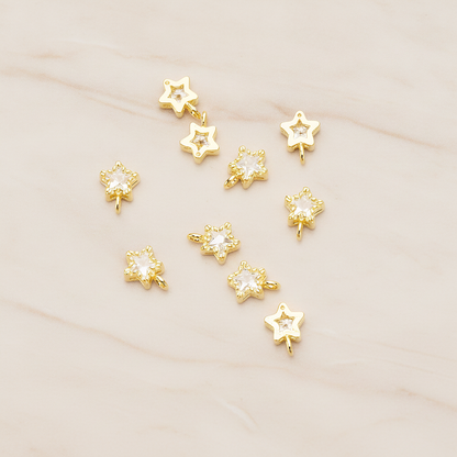 Star Cubic Setting Pendant, 2 Pc on warm marble background (PD.1632-01)