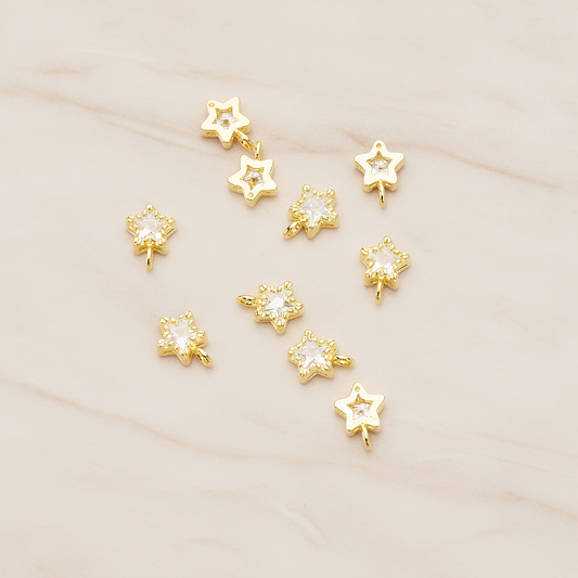 Star Cubic Setting Pendant, 2 Pc on warm marble background (PD.1632-01)