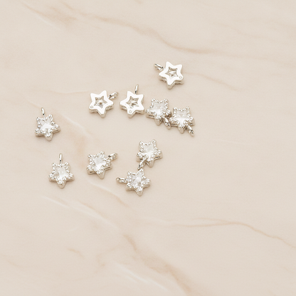 Star Cubic Setting Pendant, 2 Pc on warm marble background (PD.1632-01)