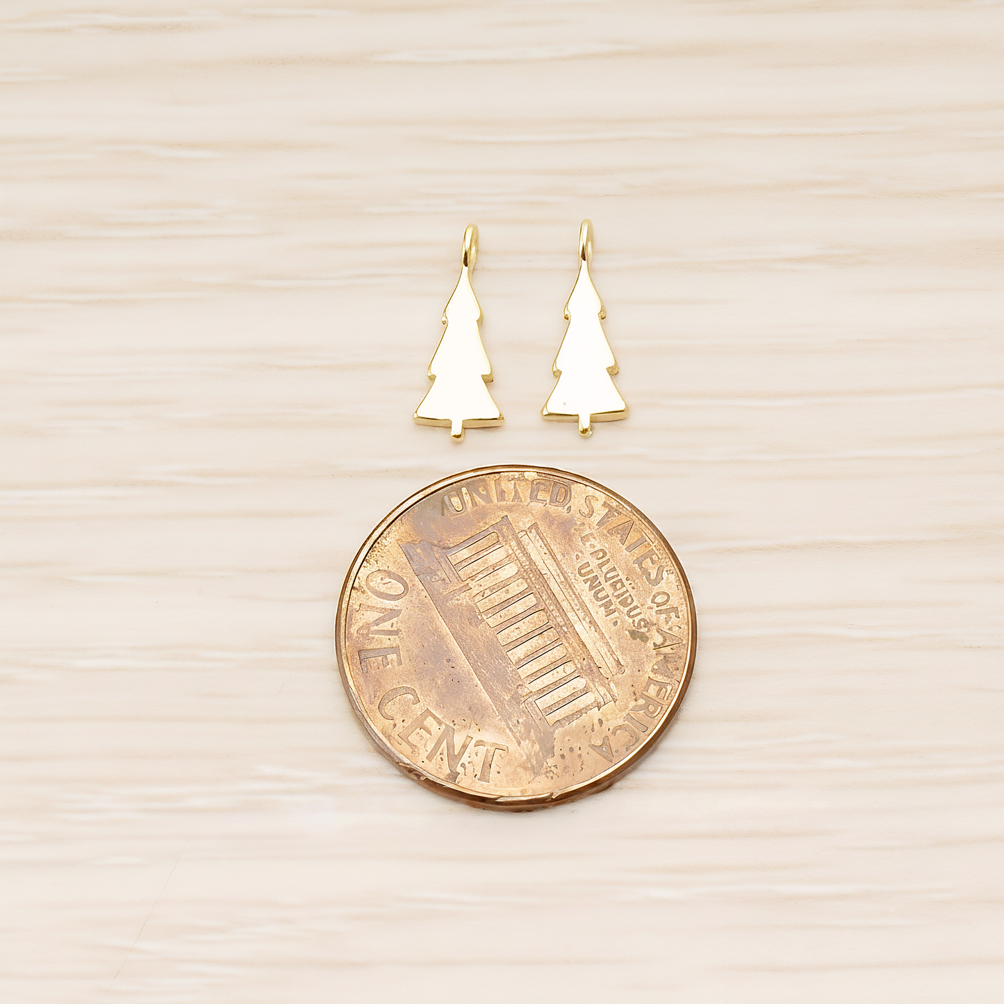 Pine Tree Pendant, 2 Pc on warm marble background (PD.1647)