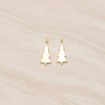 Pine Tree Pendant, 2 Pc on warm marble background (PD.1647)