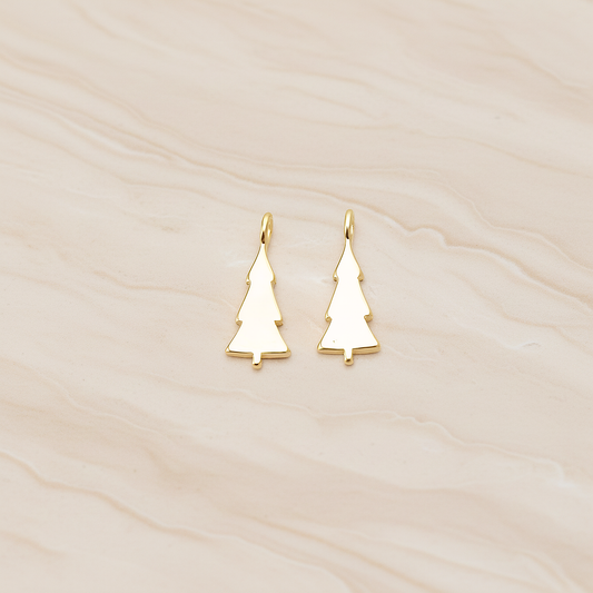 Pine Tree Pendant, 2 Pc on warm marble background (PD.1647)