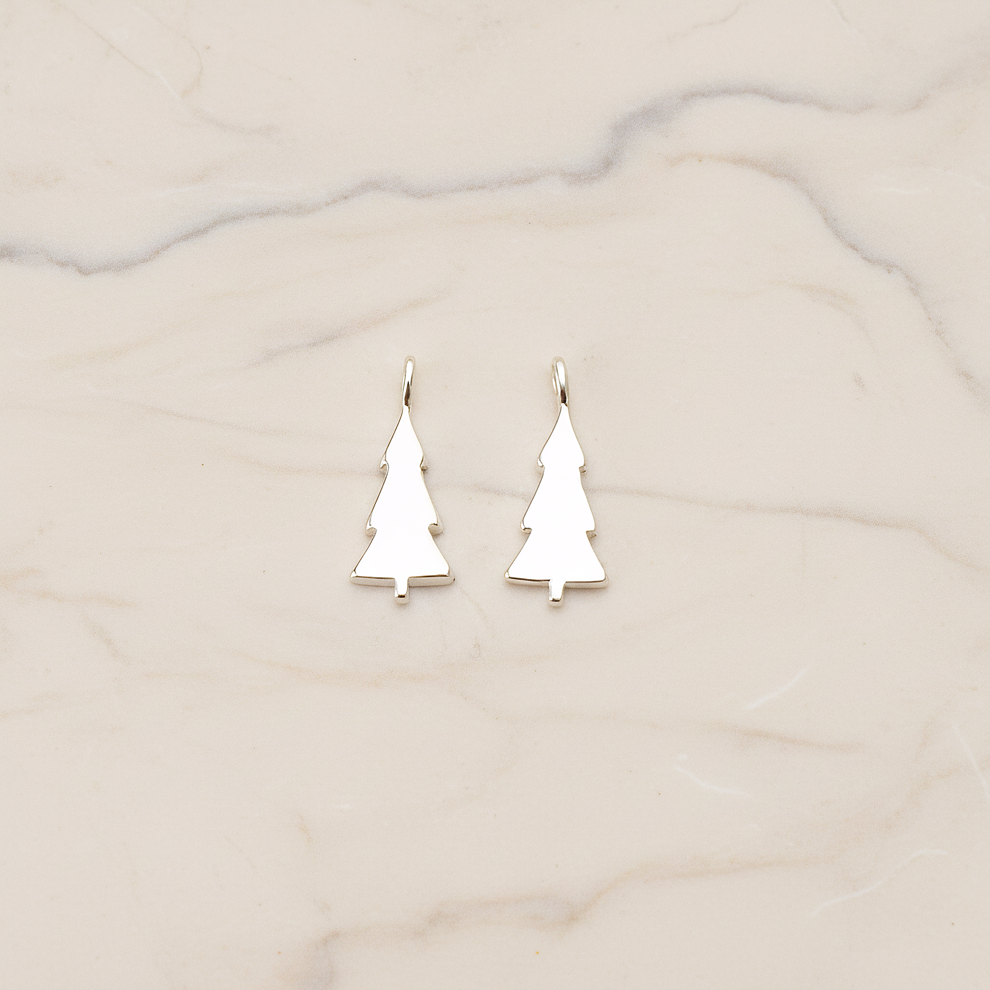 Pine Tree Pendant, 2 Pc on warm marble background (PD.1647)