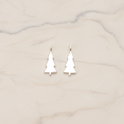 Pine Tree Pendant, 2 Pc on warm marble background (PD.1647)