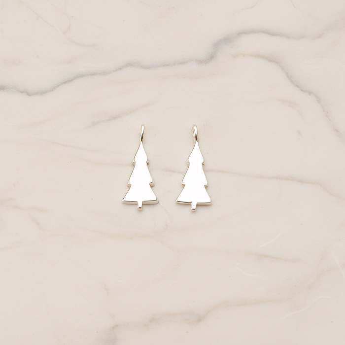 Pine Tree Pendant, 2 Pc on warm marble background (PD.1647)