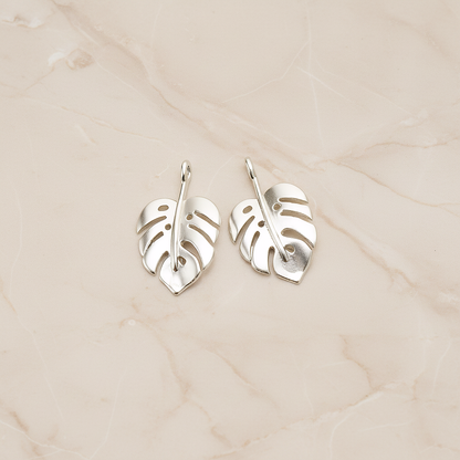 Monstera Leaf Pendant, 2 Pc on warm marble background (PD.1669)