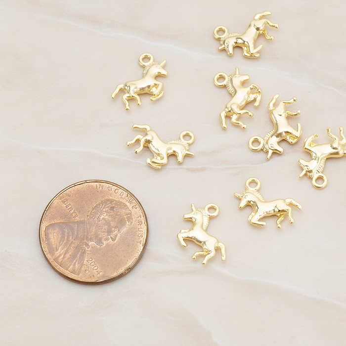 Small Unicorn Pendant, 2 Pc on warm marble background (PD.1693)