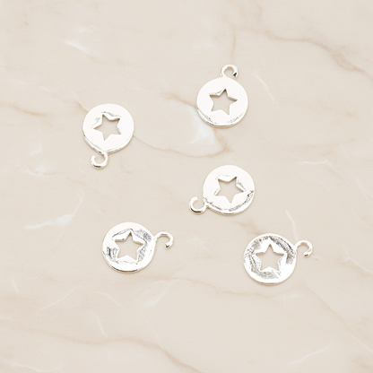 Star Hole Pendant, 2 Pc on warm marble background (PD.1701-02)