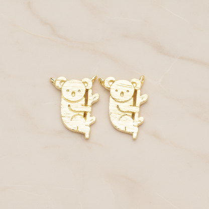 Baby Koala on Tree Branch Pendant, 2Pc on warm marble background (PD.1764)