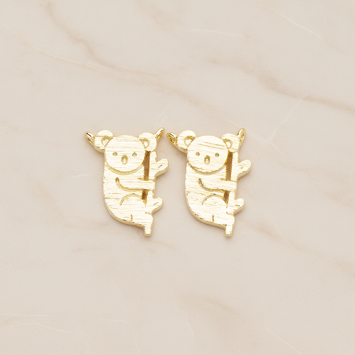 Baby Koala on Tree Branch Pendant, 2Pc on warm marble background (PD.1764)