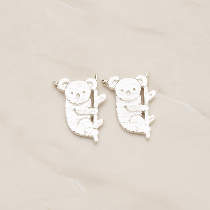 Baby Koala on Tree Branch Pendant, 2Pc on warm marble background (PD.1764)