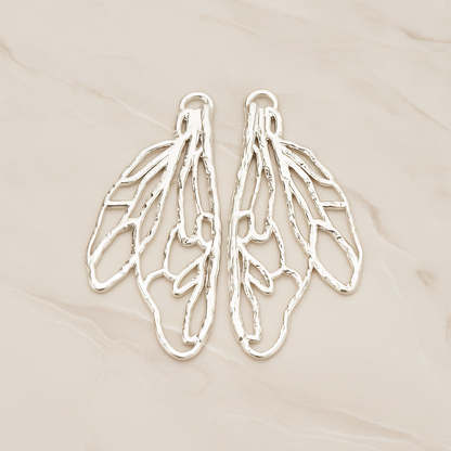 Insect Wing Shape Pendant, 2Pc on warm marble background (PD.1767)