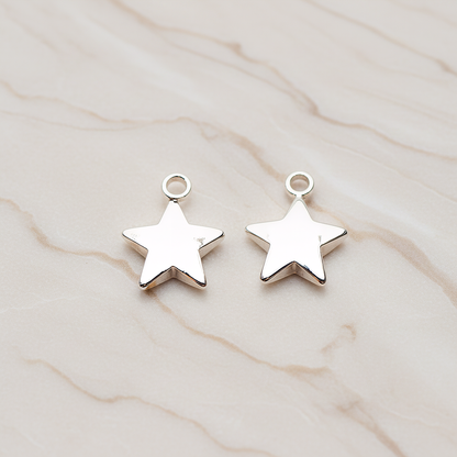 Small Star Char Pendant, 2 Pc on warm marble background (PD.1781)