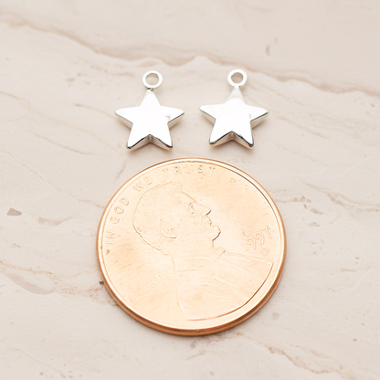 Small Star Char Pendant, 2 Pc on warm marble background (PD.1781)