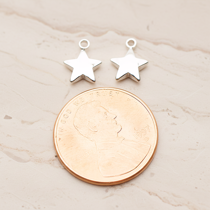 Small Star Char Pendant, 2 Pc on warm marble background (PD.1781)