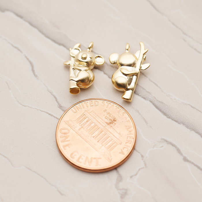 Koala on a Tree Pendant, 2 Pc on warm marble background (PD.1787)
