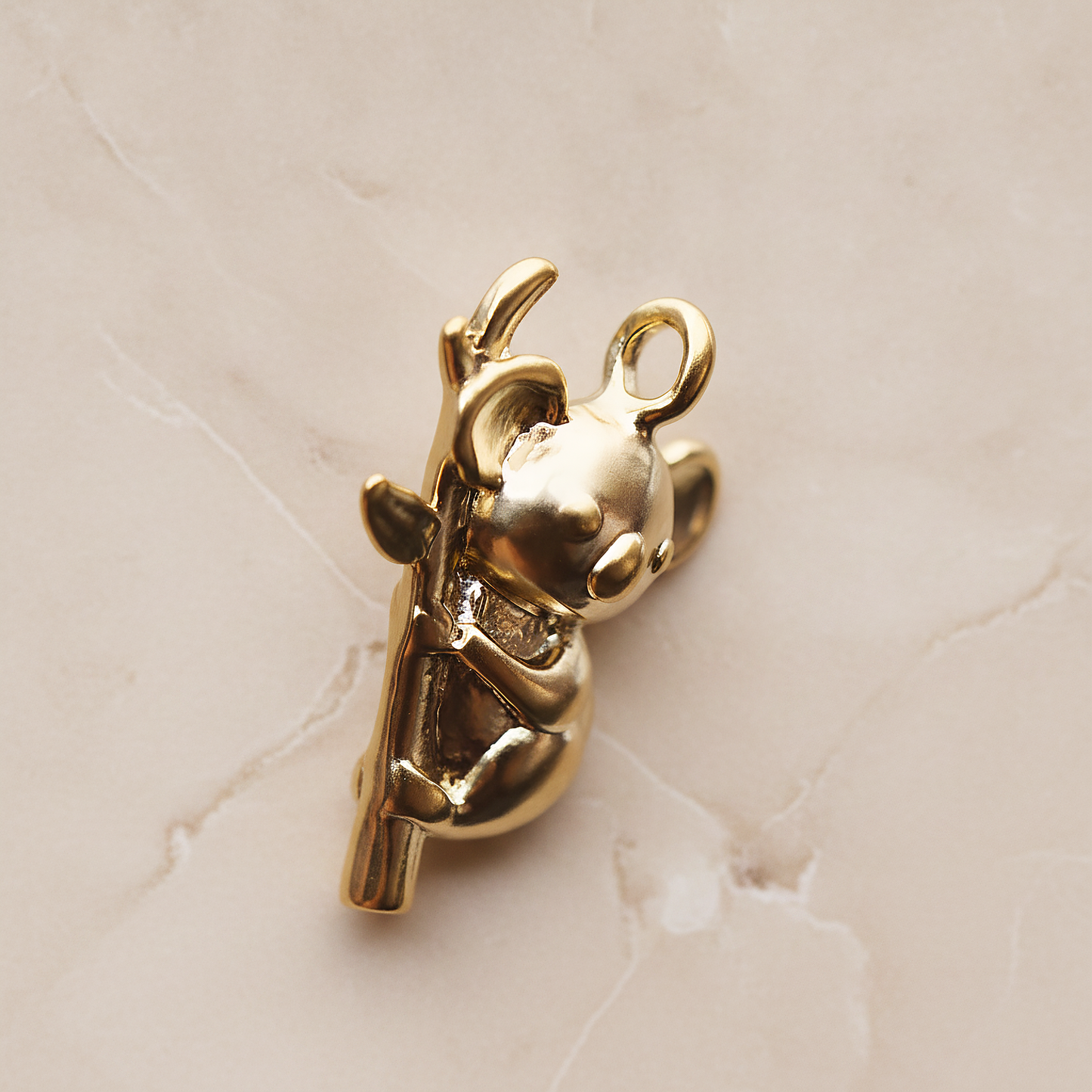 Koala on a Tree Pendant, 2 Pc on warm marble background (PD.1787)