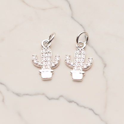 Cubic Cutie Cactus Pendant, 1 Pc on warm marble background (PD.1792)