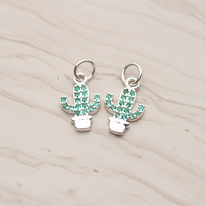 Cubic Cutie Cactus Pendant, 1 Pc on warm marble background (PD.1792)