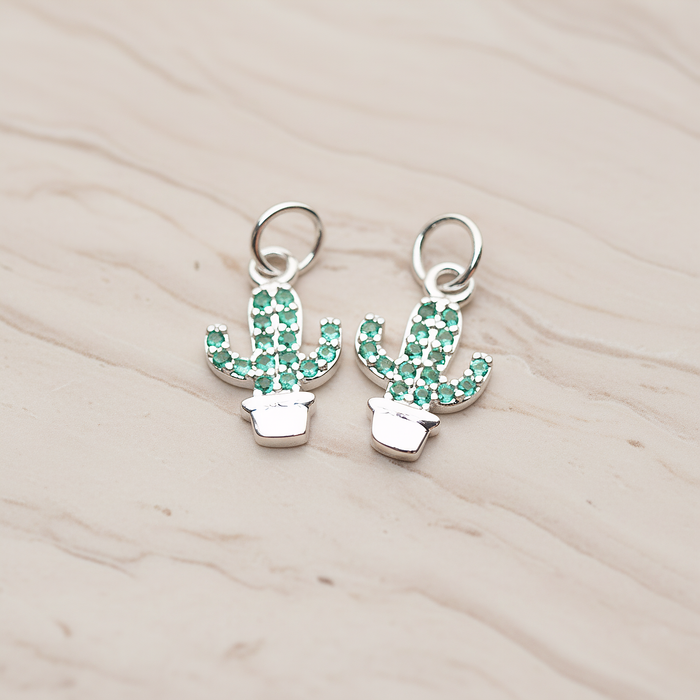 Cubic Cutie Cactus Pendant, 1 Pc on warm marble background (PD.1792)
