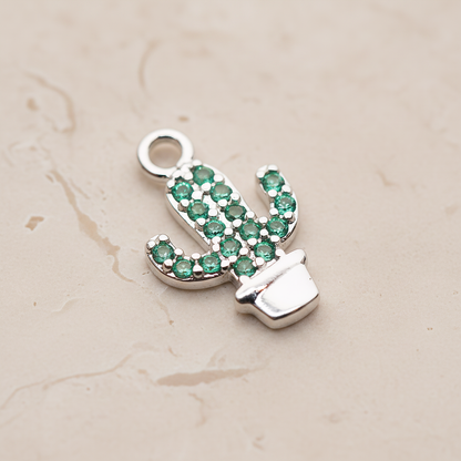Cubic Cutie Cactus Pendant, 1 Pc on warm marble background (PD.1792)