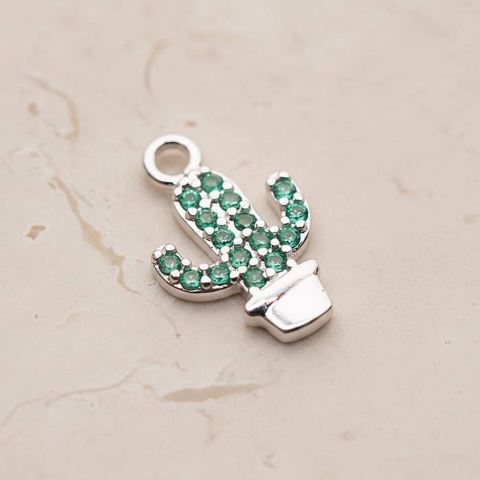 Cubic Cutie Cactus Pendant, 1 Pc on warm marble background (PD.1792)