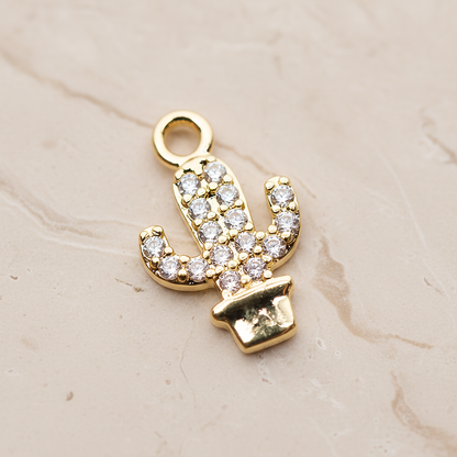 Cubic Cutie Cactus Pendant, 1 Pc on warm marble background (PD.1792)