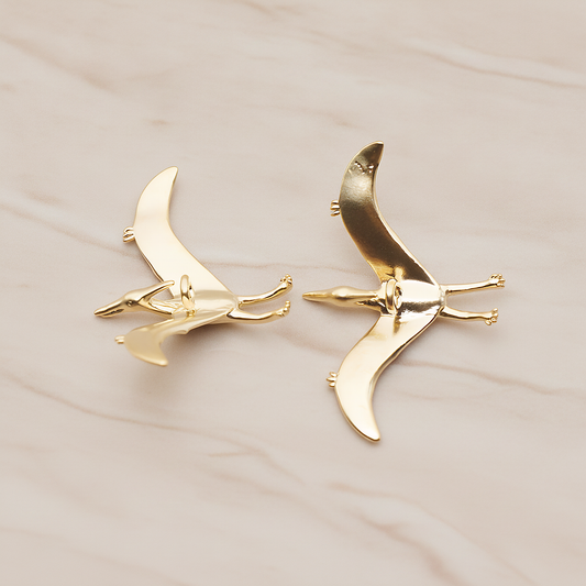 Pterosaurs, Dinosaur Pendant, 2 Pc on warm marble background (PD.1796)