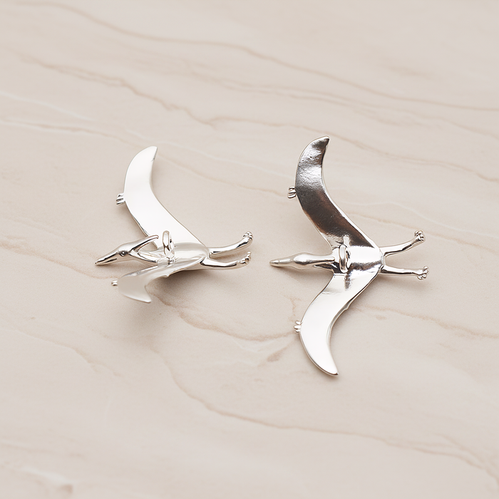 Pterosaurs, Dinosaur Pendant, 2 Pc on warm marble background (PD.1796)