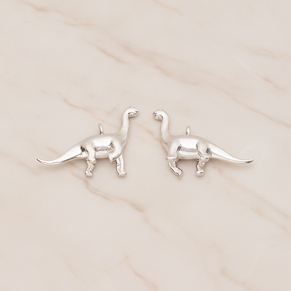 Brachiosaurus, Dinosaur Pendant, 2 Pc on warm marble background (PD.1799)