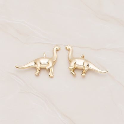 Brachiosaurus, Dinosaur Pendant, 2 Pc on warm marble background (PD.1799)