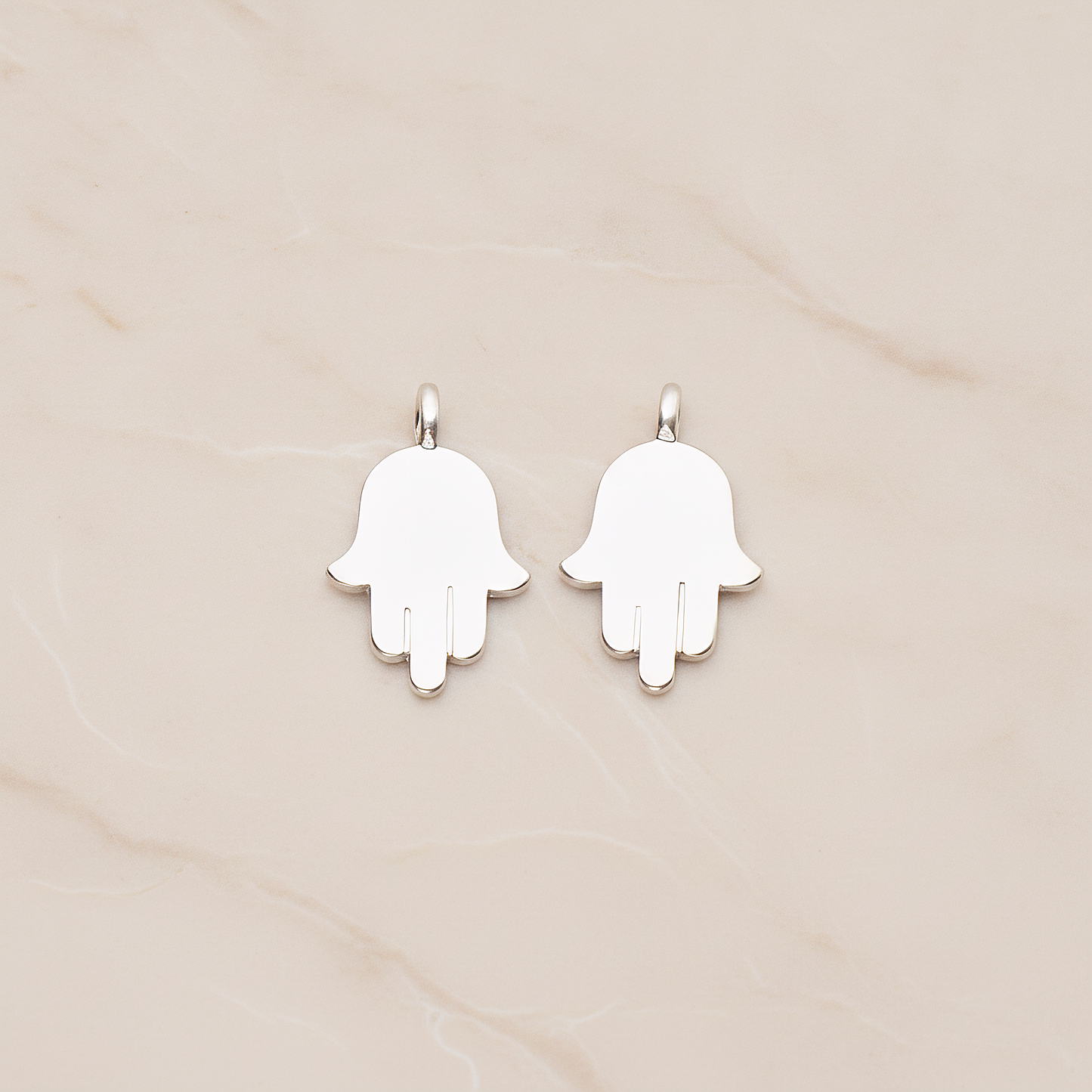 Small Hand Pendant, 2 Pc on warm marble background (PD.1808)