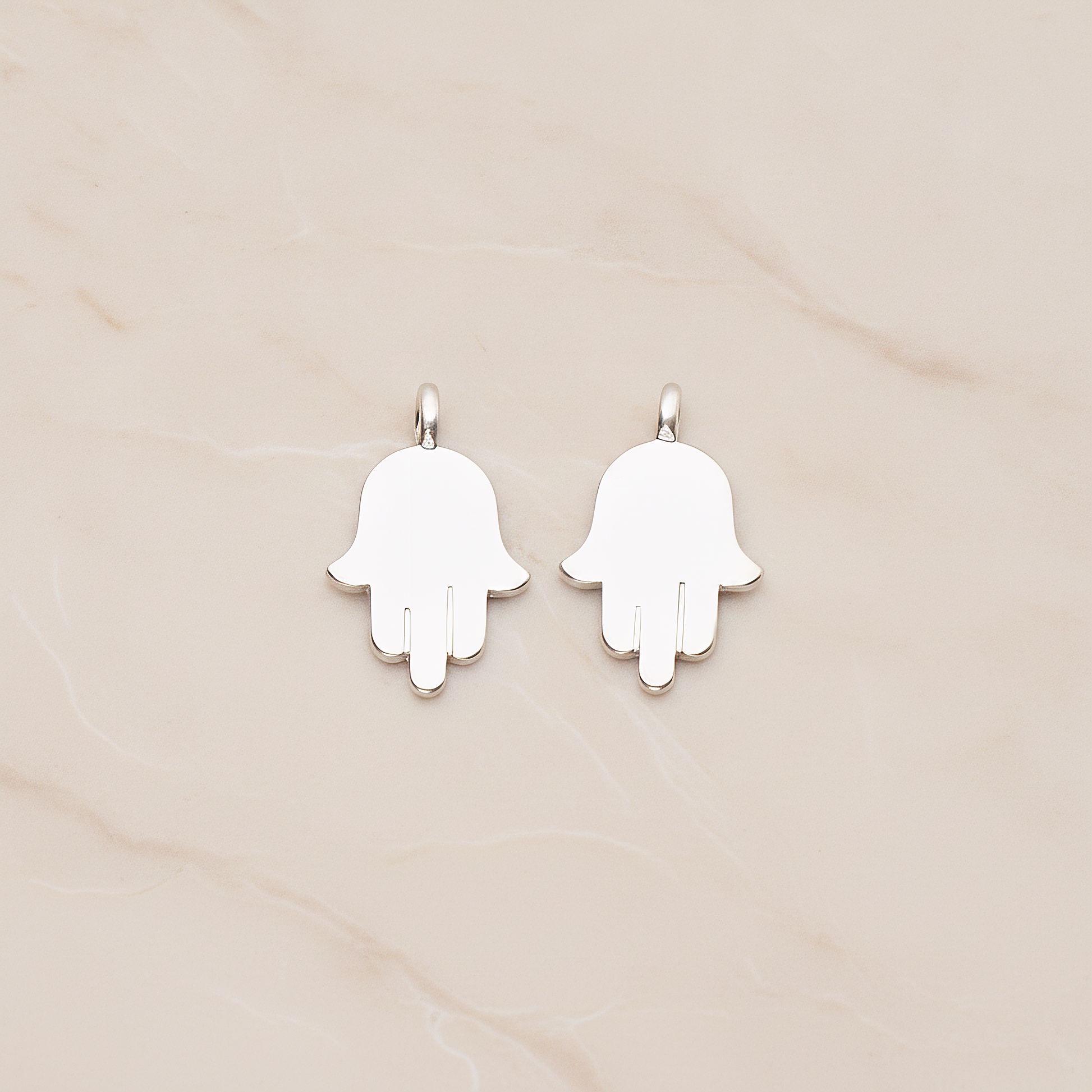 Small Hand Pendant, 2 Pc on warm marble background (PD.1808)