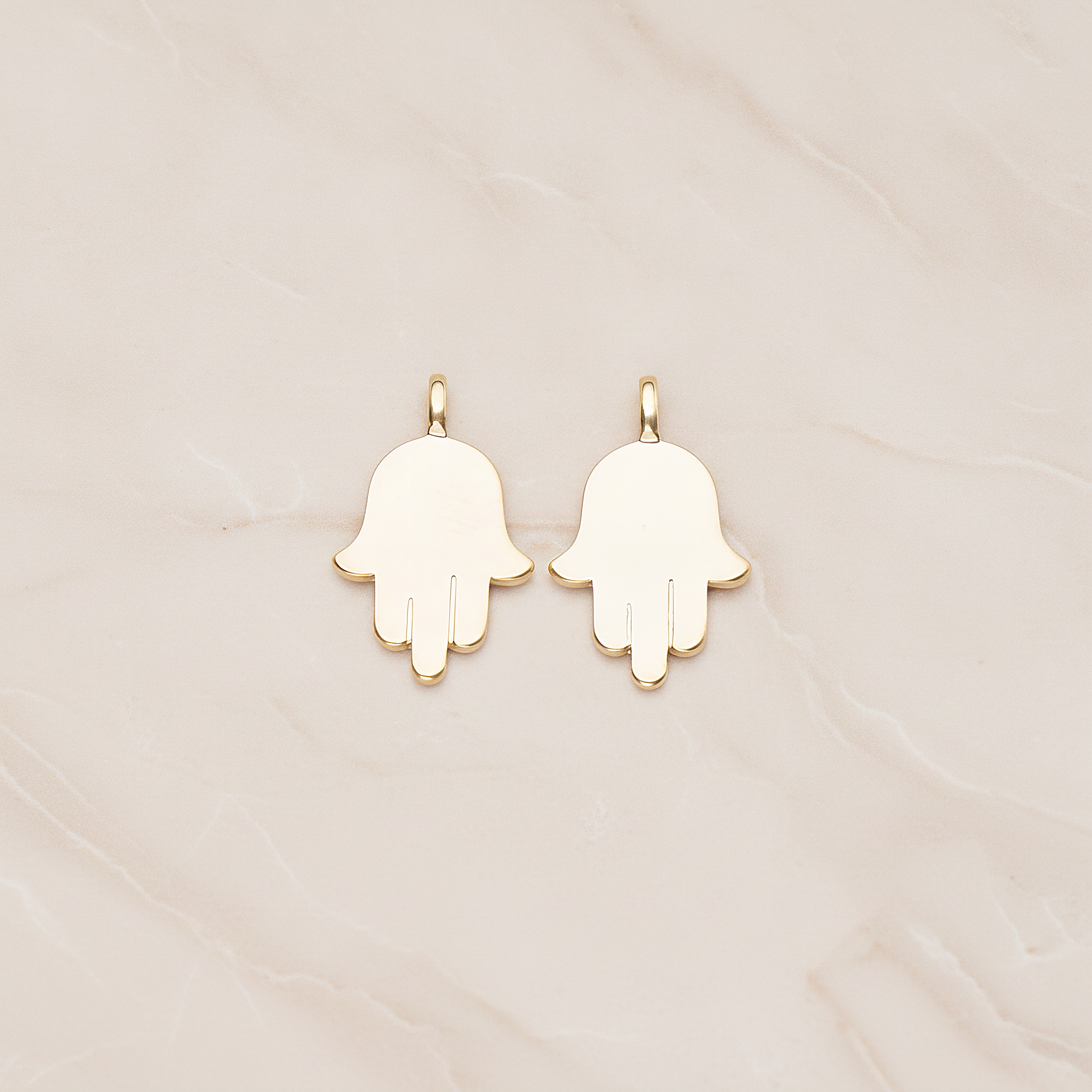 Small Hand Pendant, 2 Pc on warm marble background (PD.1808)