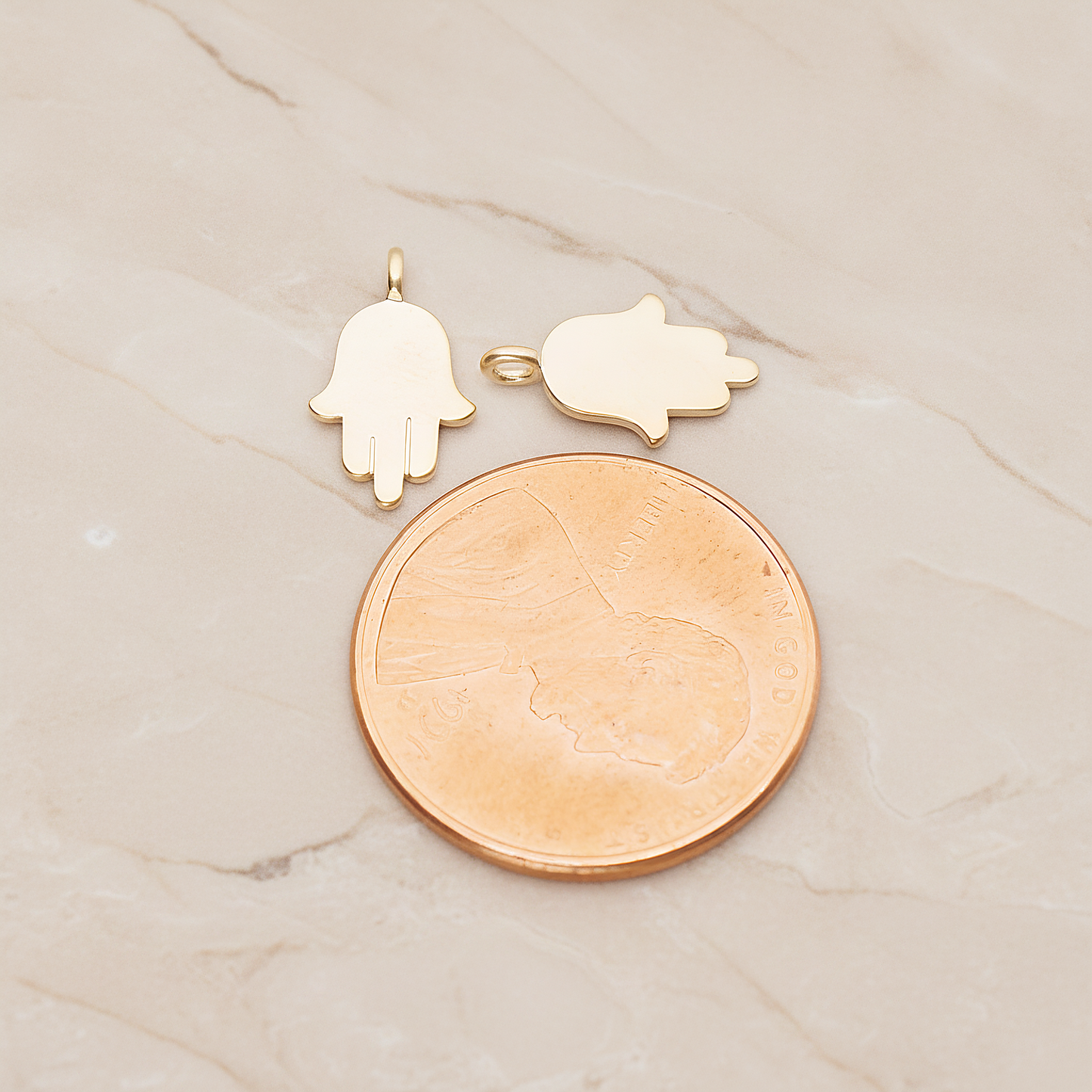 Small Hand Pendant, 2 Pc on warm marble background (PD.1808)
