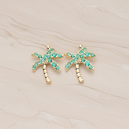 Cubic Coconut Palm Pendant, 2 Pc on warm marble background (PD.1809)