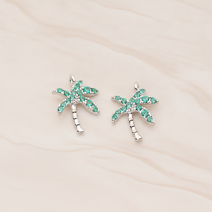 Cubic Coconut Palm Pendant, 2 Pc on warm marble background (PD.1809)