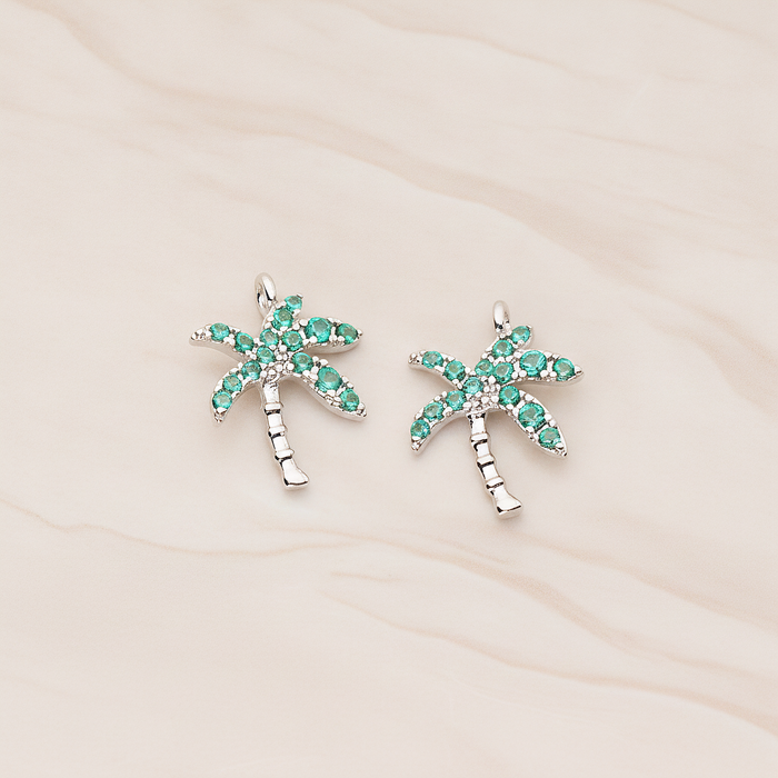 Cubic Coconut Palm Pendant, 2 Pc on warm marble background (PD.1809)