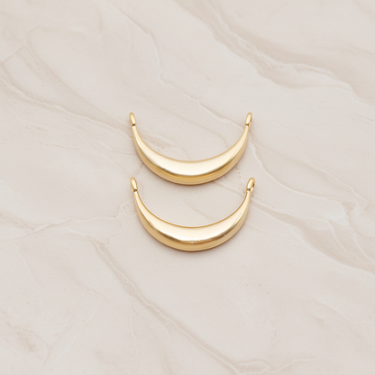 Reverse Crescent Moon Connector Pendant, 2 Pc on warm marble background (PD.1824)