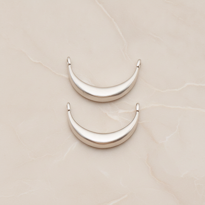 Reverse Crescent Moon Connector Pendant, 2 Pc on warm marble background (PD.1824)