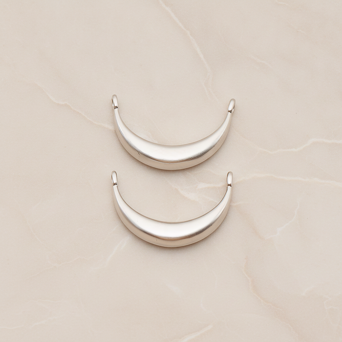 Reverse Crescent Moon Connector Pendant, 2 Pc on warm marble background (PD.1824)